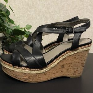 Vince Camuto Leather Ankle-strap Wedges (COMFY!!)
